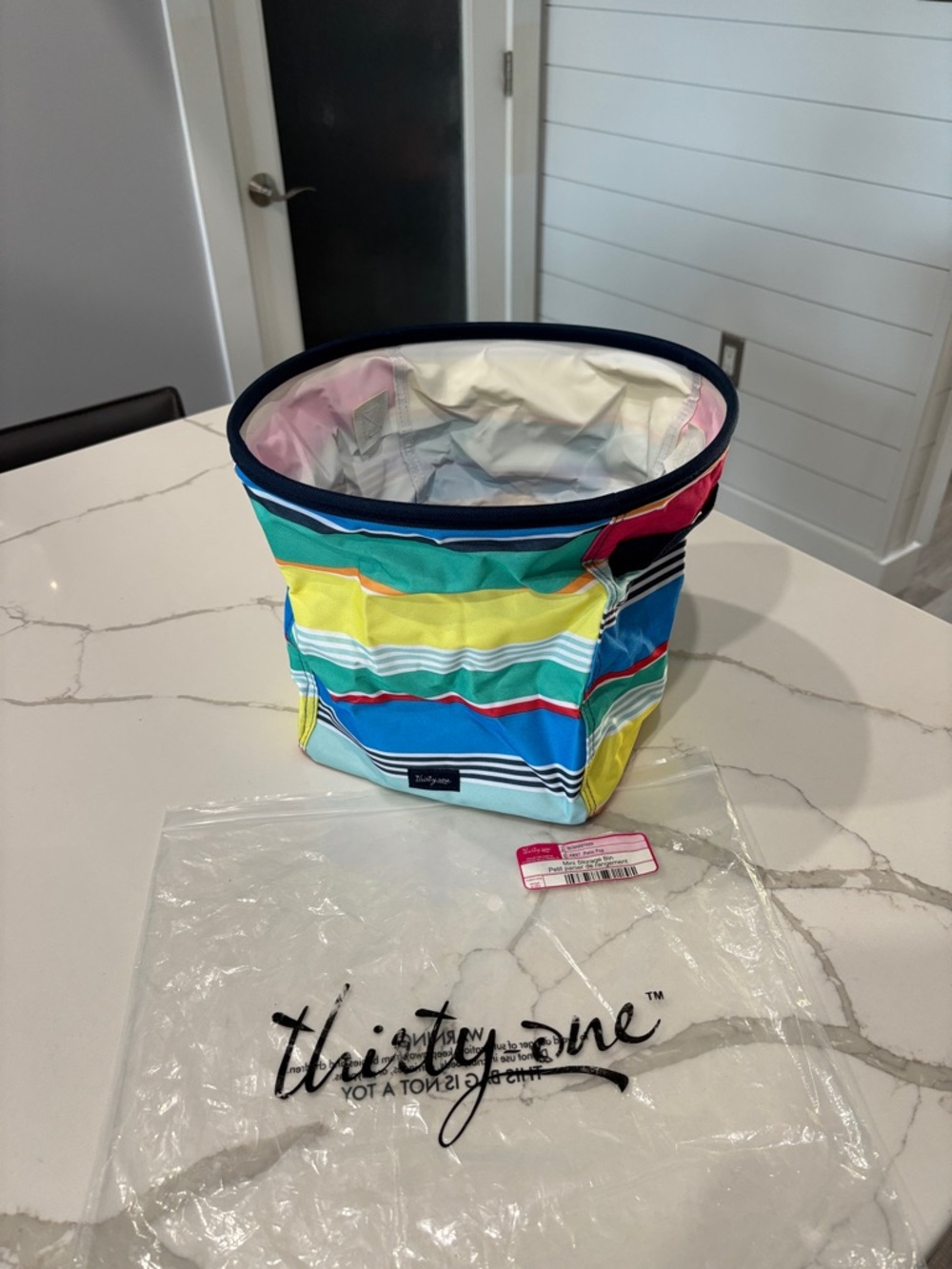 Thirty-One Multi-Color Striped Accessory Tote
